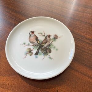 Vintage Schumann Bavaria Arzberg Germany Golden Crown E & R Bird Plate Finch